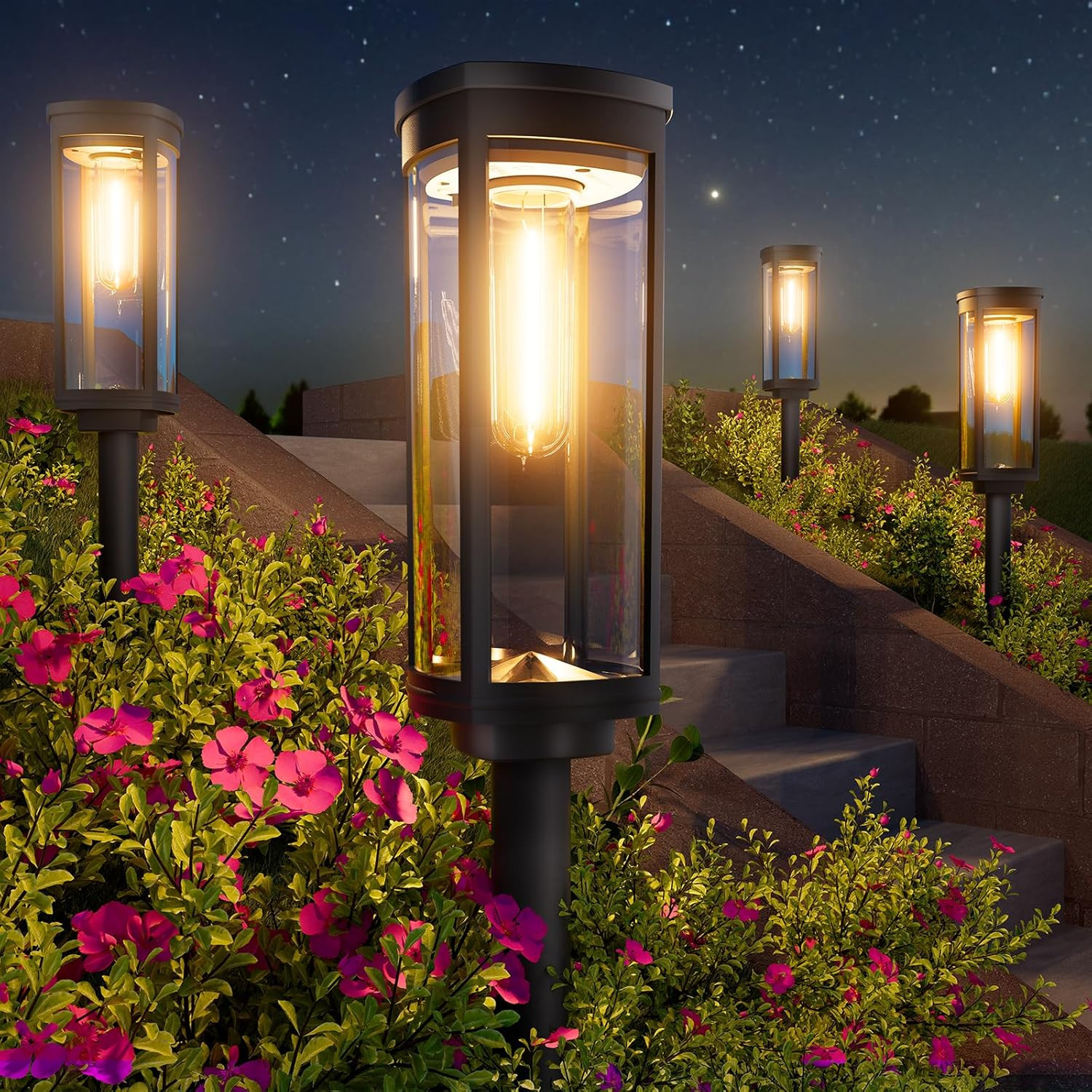 BITPOTT Solar Lights Outdoor, 8 Pack, Warm White, IP65 | Amazon (US)