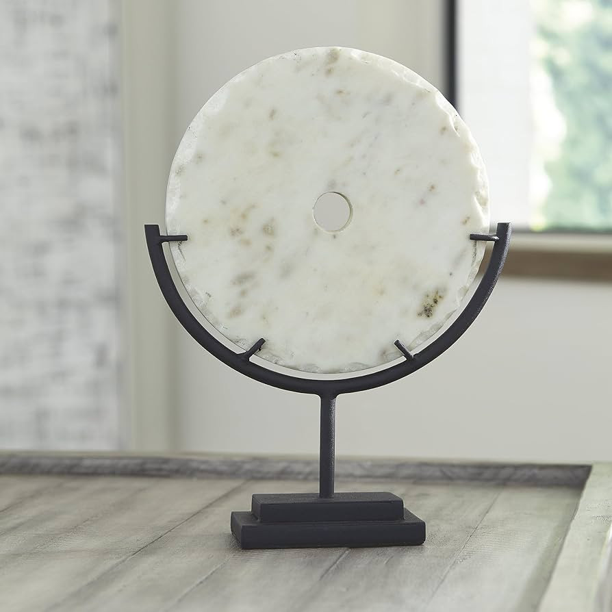 Design White/Black Sculpture 12.25" w X 11.5" d 13.75" h Black White Geometric Marble Metal | Amazon (US)