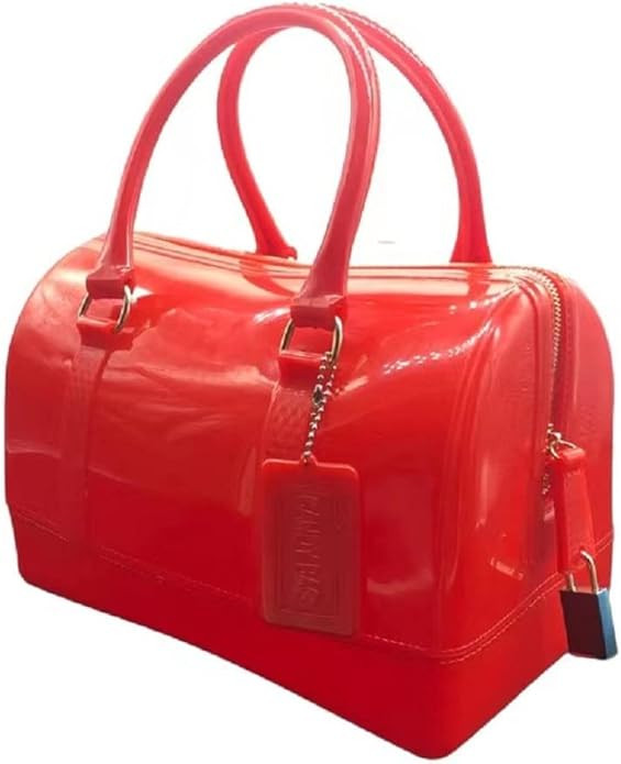 Ladies Summer Jelly Pillow-shaped Top Handle Handbag Candy Color Transparent Crystal Purse | Amazon (US)