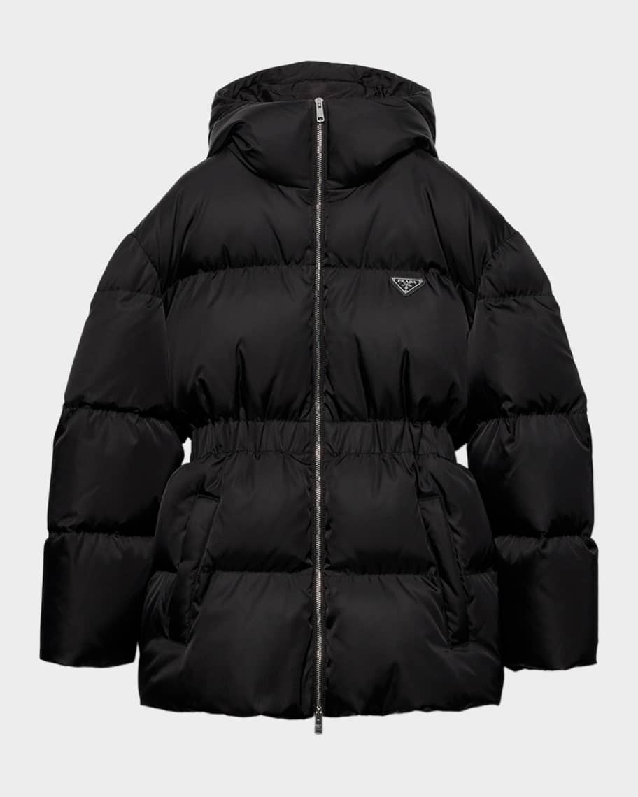 Prada Re-Nylon Hooded Down Jacket | Neiman Marcus