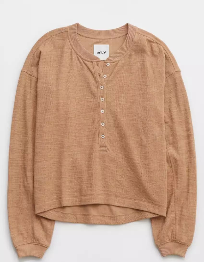 Aerie Henley Light Weight Sweatshirt | Aerie