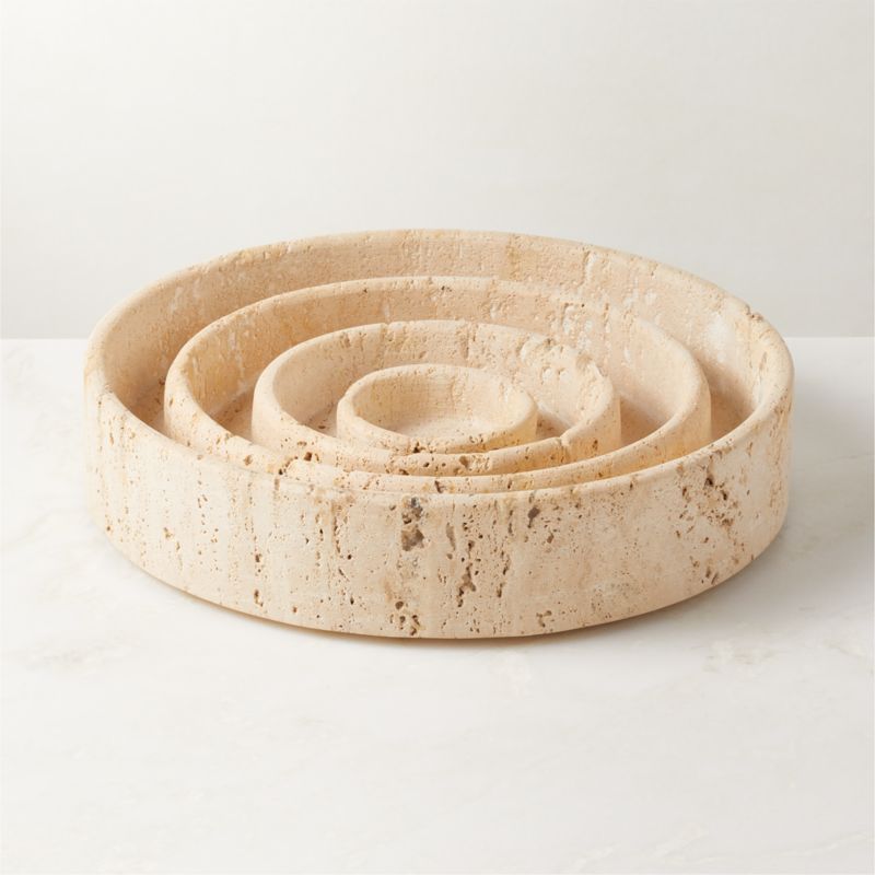 Cojo Bullseye Travertine Tray + Reviews | CB2 | CB2