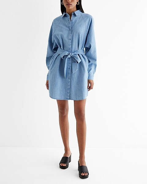 Denim Boyfriend Portofino Shirt Dress | Express