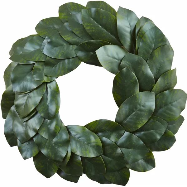 Faux Magnolia Plastic 24'' Wreath | Wayfair North America