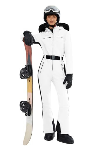 Yousify Womens Ski Suit One Piece Snowsuit Onesie Waterproof Windproof Ski Jacket Snowboard Sports Slim Jumpsuits Outerwear | Amazon (US)