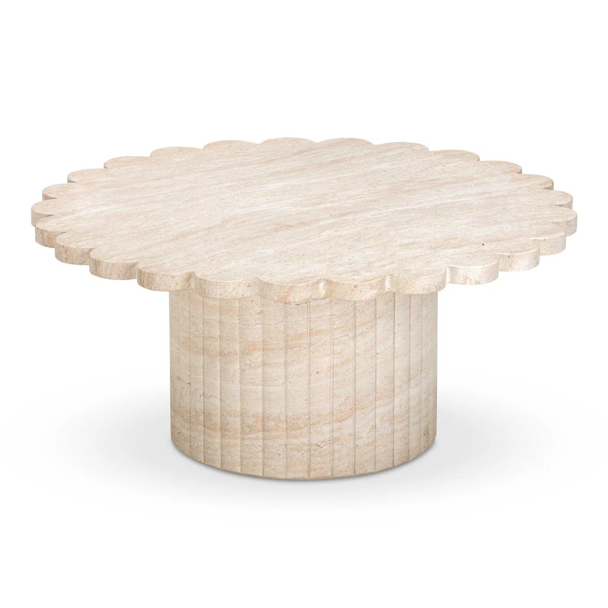 Washed Travertine Finish Indoor/outdoor Coffee Table | Wayfair North America