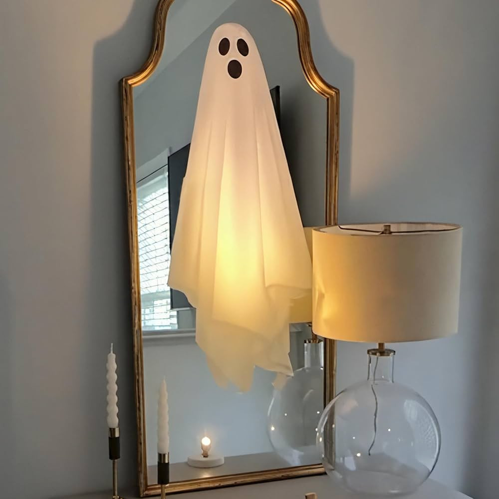 Halloween Decorations Window Clings Decor, 3 Pcs Large White Ghost Decal for Mirror Silhouette Ha... | Amazon (US)