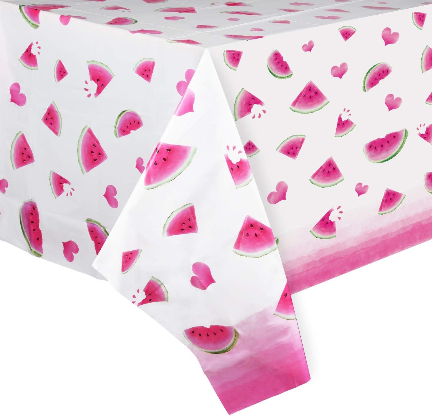WERNNSAI Watermelon Party Tablecloth - 2 Pack 54" x 108" Rose Red Watermelon Party Supplies for G... | Amazon (US)