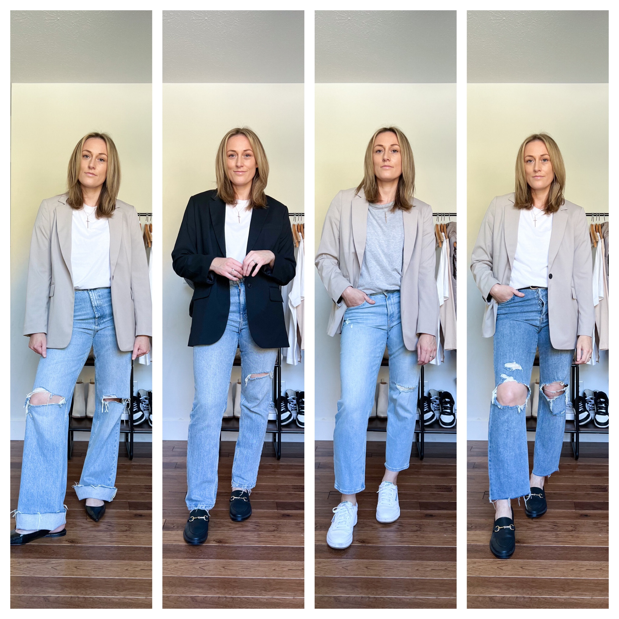 Fall outfits. Jeans. Fall fashion. Blazer outfits. Ways to wear a blazer. Capsule wardrobe. Neutral wardrobe. How to style a blazer. 

#LTKSeasonal #LTKfindsunder100 #LTKfindsunder50