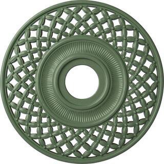 1-1/4"" x 22-1/4"" x 22-1/4"" Polyurethane Robin Ceiling, Hand-Painted Athenian Green | The Home Depot