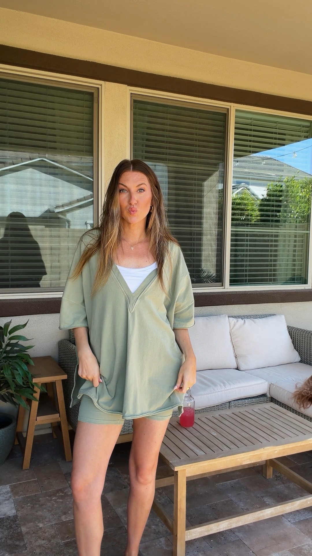 Obsessed with this set! Wearing a small. Exact color is from 3 yrs ago but it comes in tons of color options!