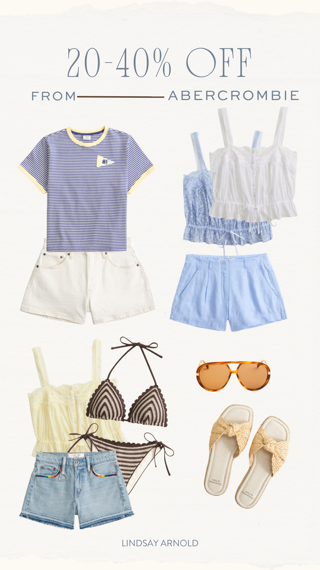 Abercrombie 20-40% off with an additional 15% with code "AFSUMMER"

#LTKootd #LTKSaleAlert #LTKSwim