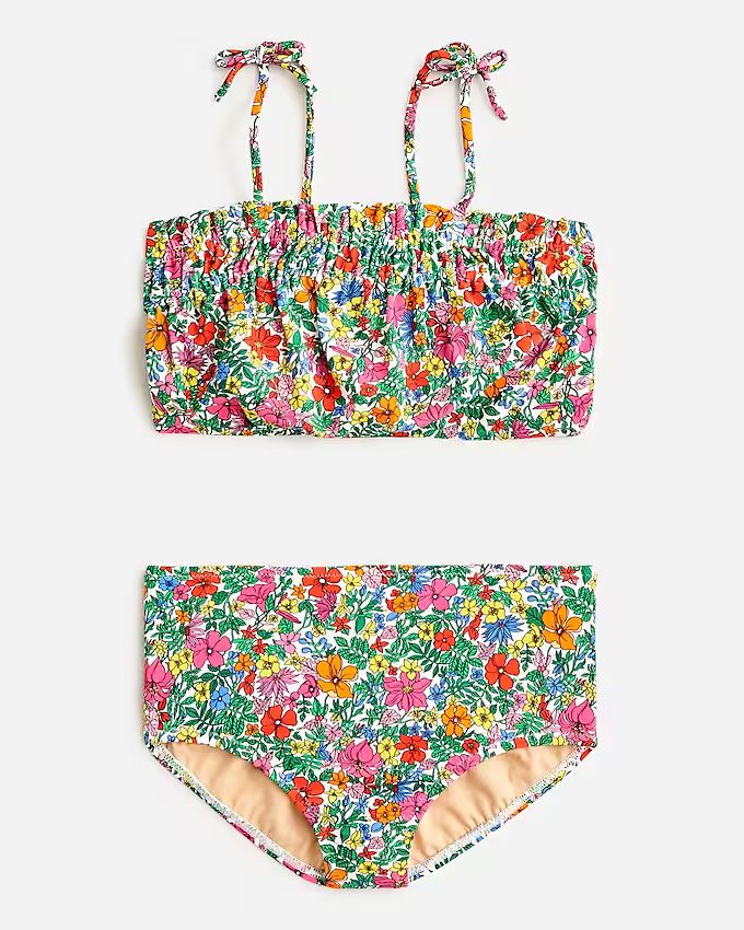 Girls' smocked two-piece swimsuit with UPF 50+ | J.Crew US