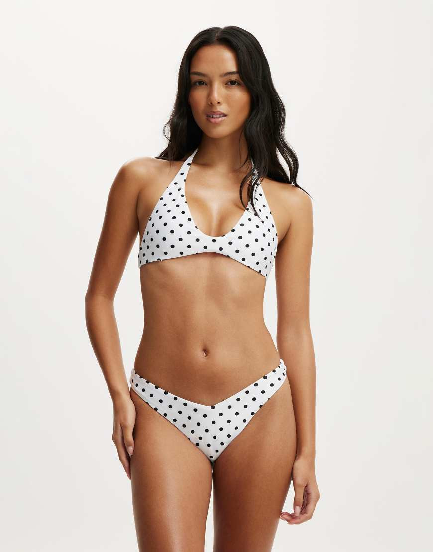 Cotton On Scoop neck halter bikini top in off-white | ASOS (Global)