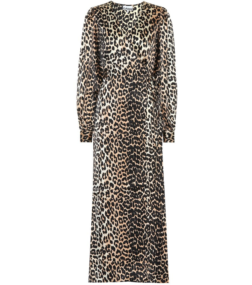 Ganni Leopard-printed stretch-silk dress | Mytheresa (US/CA)