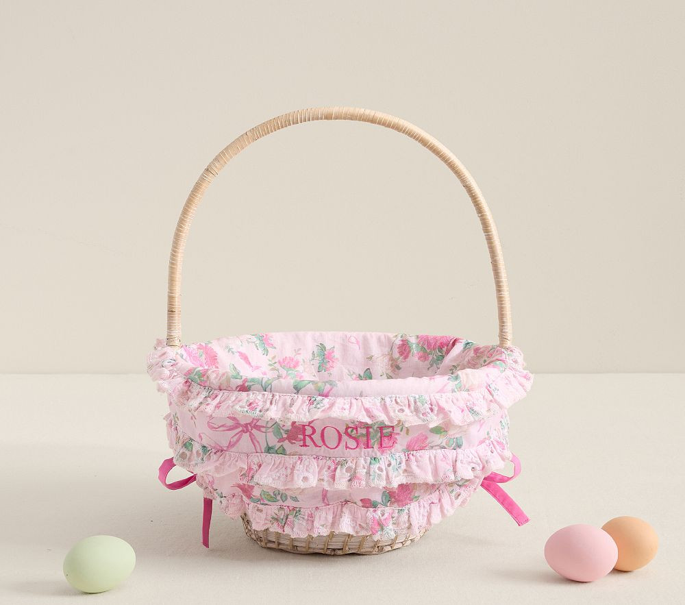 LoveShackFancy Cabbage Rose Easter Basket Liners & Bow | Pottery Barn Kids
