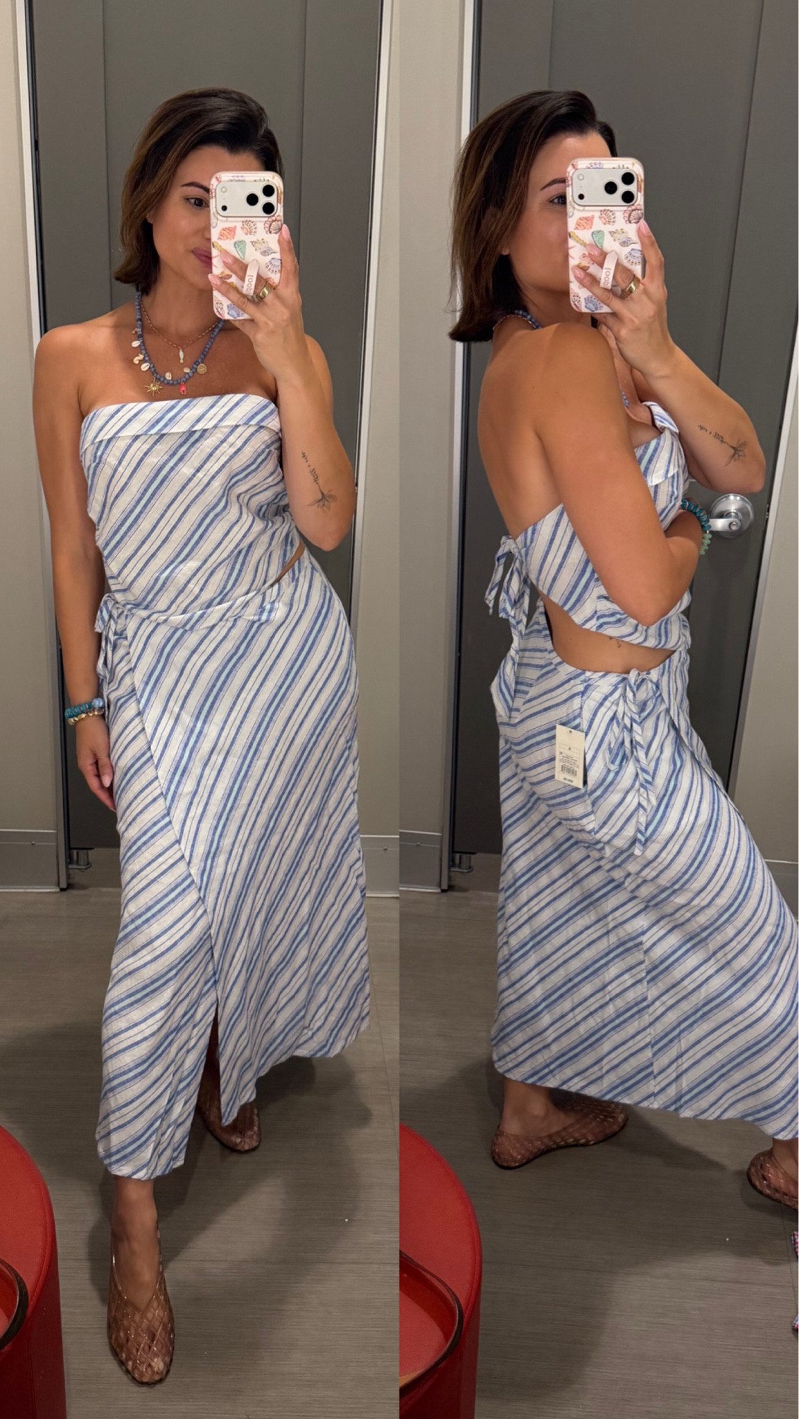 Such a pretty blue stripe matching set! I love this wrap skirt and how it ties on the side. The strapless top ties in the back and feels really secure. Really comfortable and would be great to bring on your next summer vacation! @Target

#LTKSeasonal #LTKootd #LTKgrwm