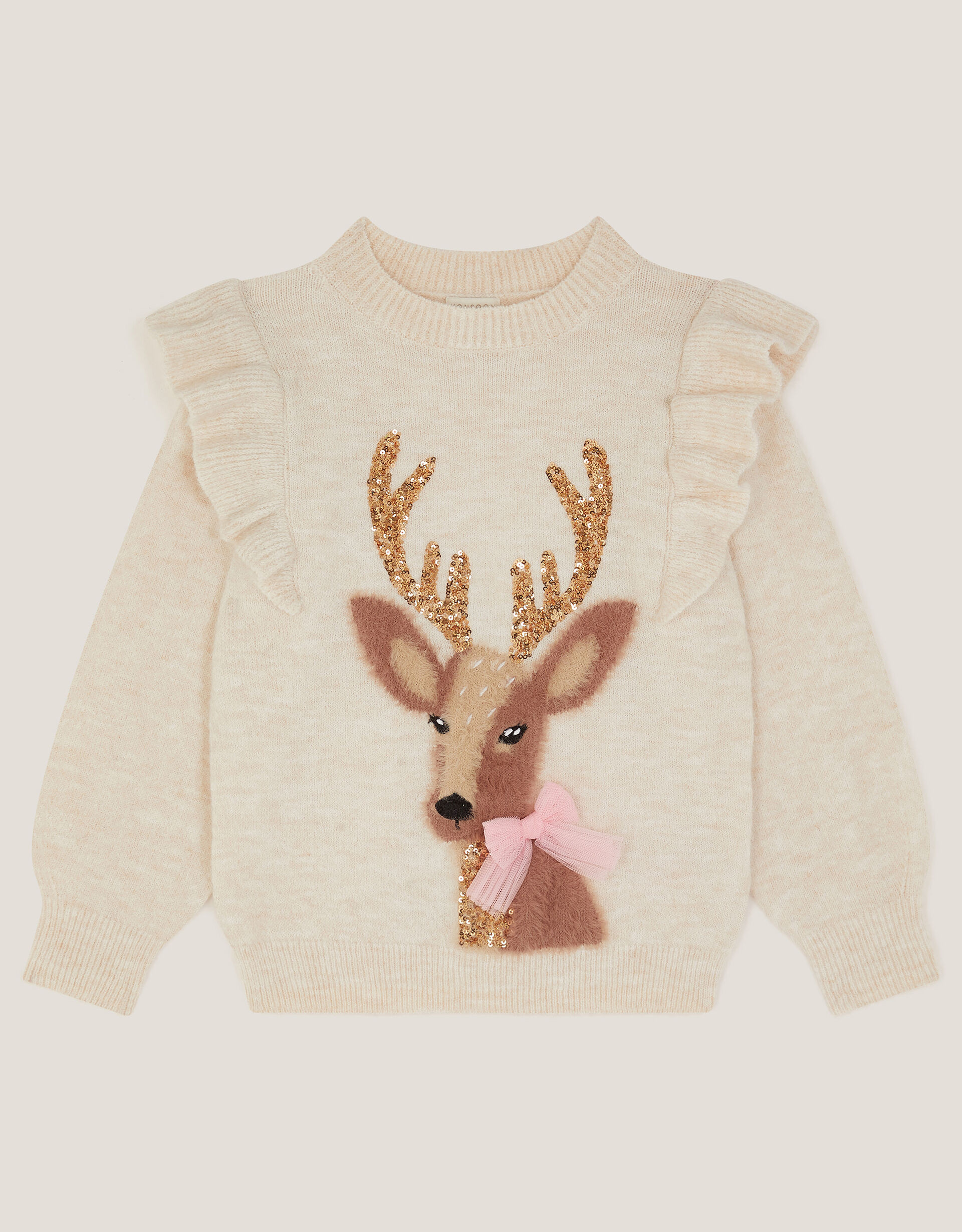 Christmas Deer Knit Jumper Cream | Monsoon (UK)