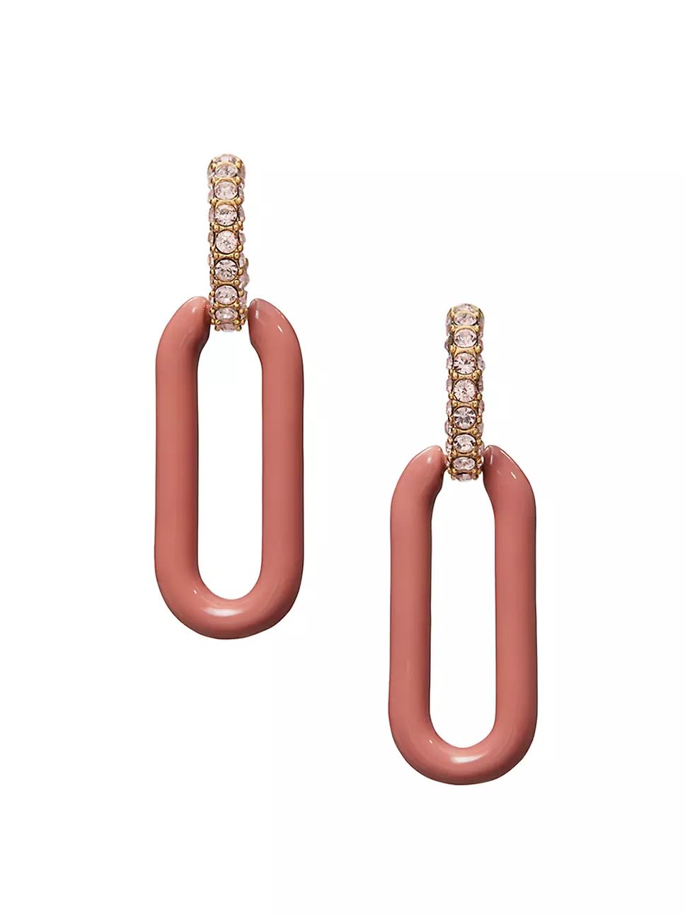 Roxanne 18K-Gold-Plated, Resin & Glass Crystal Oval Link Earrings | Saks Fifth Avenue