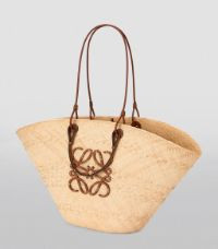LOEWE Natural/tan x Paula’s Ibiza Large Woven Anagram Basket Bag | Harrods UK | Harrods