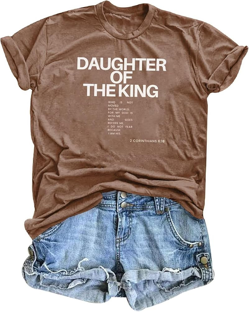Christian T Shirts for Women Funny Faith Bible Verse Graphic Tee Vacation Summer Casual Religious... | Amazon (US)