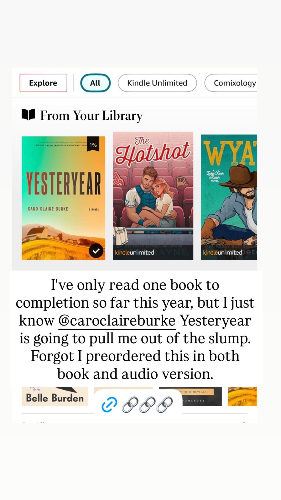 I've only read one book to completion so far this year, but I just know @caroclaireburke Yesteryear is going to pull me out of the slump. Forgot I preordered this in both book and audio version.

#LTKTravel #LTKselfcare #LTKstorytime