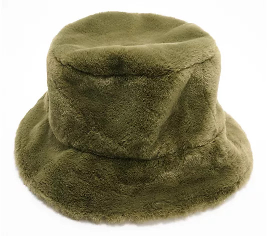 Sprigs Reversible Faux Fur and Boucle Bucket Hat - QVC.com | QVC