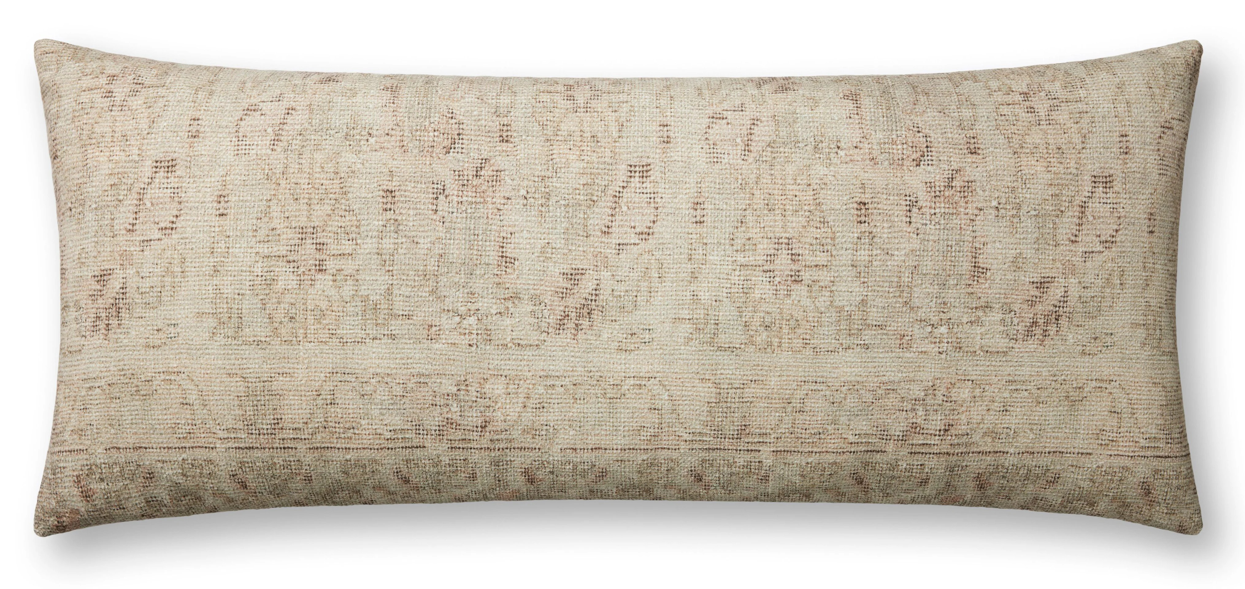 Amber Lewis x Loloi-Celestia Pillow-PAL-0041-Natural, Wine | Rugs Direct