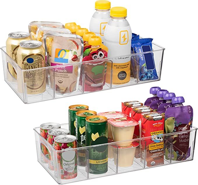 ClearSpace Plastic Pantry Organization and Storage Bins with Removable Dividers – XL Perfect Ki... | Amazon (US)
