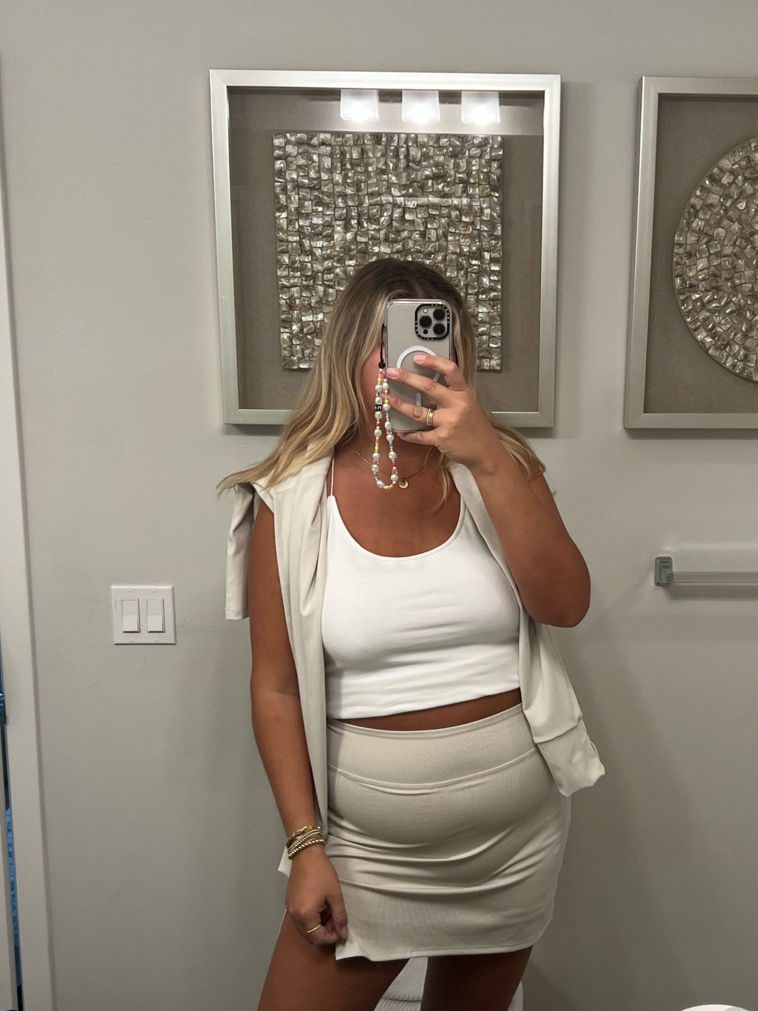 Beyond yoga skort and pullover ribbed lightweight top for spring, with my new fave everyday basic tank from
American eagle, open back and double lined - wearing an xl in the tank and xl in the skort and top!

Use code BETHANYDURST20 @ beyond yoga :) 

#LTKSeasonal #LTKfit #LTKstyletip