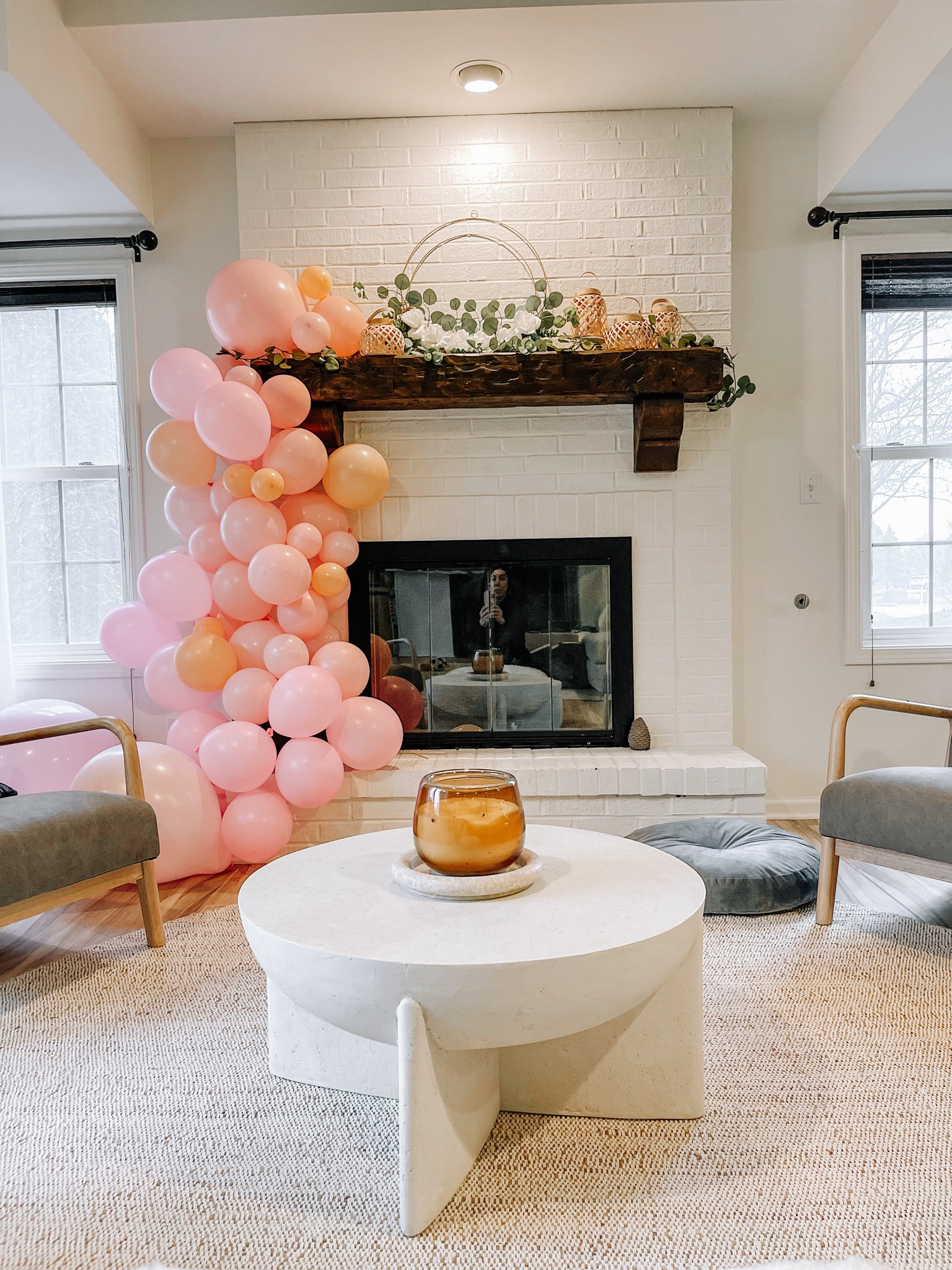 At home bridal shower idea
- easy balloon decorations 
- talking nook 
- circle indoor / outdoor neutral 8 ft rug
- target lounge chairs
- so pretty 🤍🤍 round lava stone coffee table ( it’s perfect for lower seated chairs )
- floor pillow 

#LTKwedding #LTKhome #LTKunder50