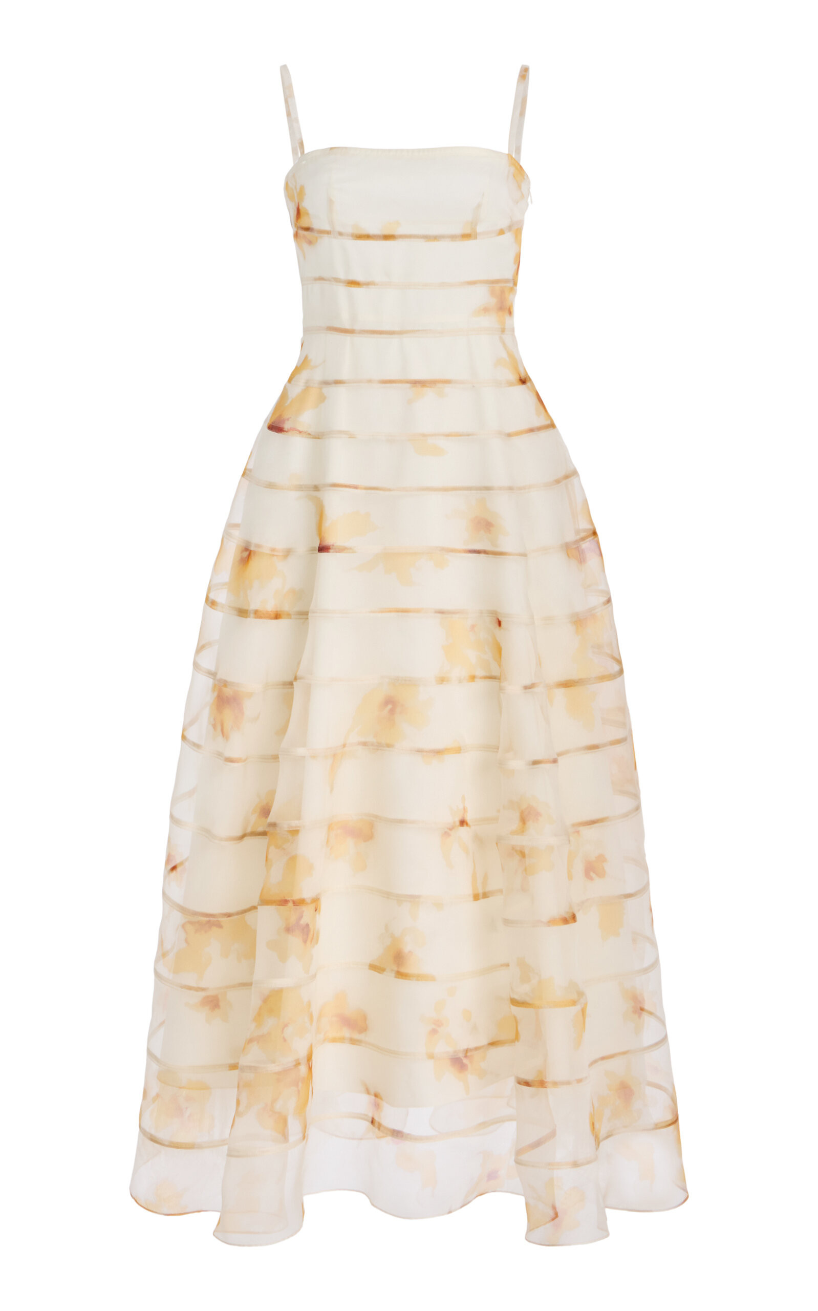 Altuzarra - Connie Tiered Silk-Organza Midi Dress - Yellow - FR 40 - Moda Operandi | Moda Operandi (Global)