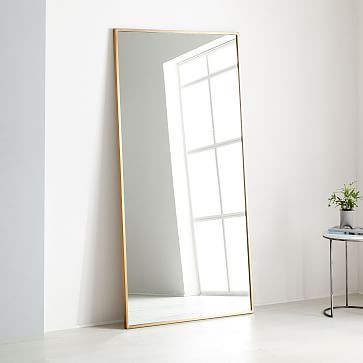 Metal Frame Oversized 78" Floor Mirror, Antique Brass | West Elm (US)