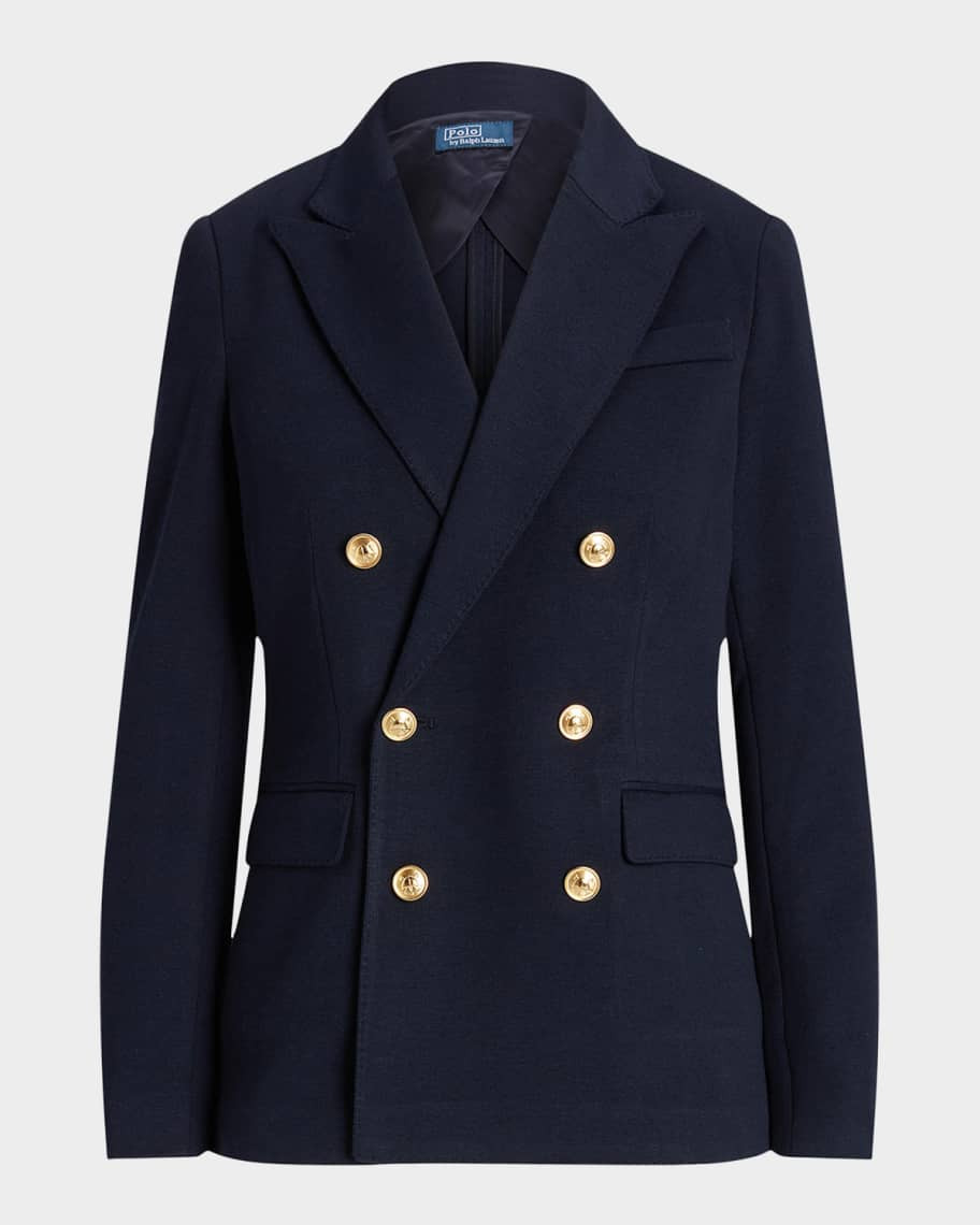 Polo Ralph Lauren Knit Double-Breasted Blazer | Neiman Marcus