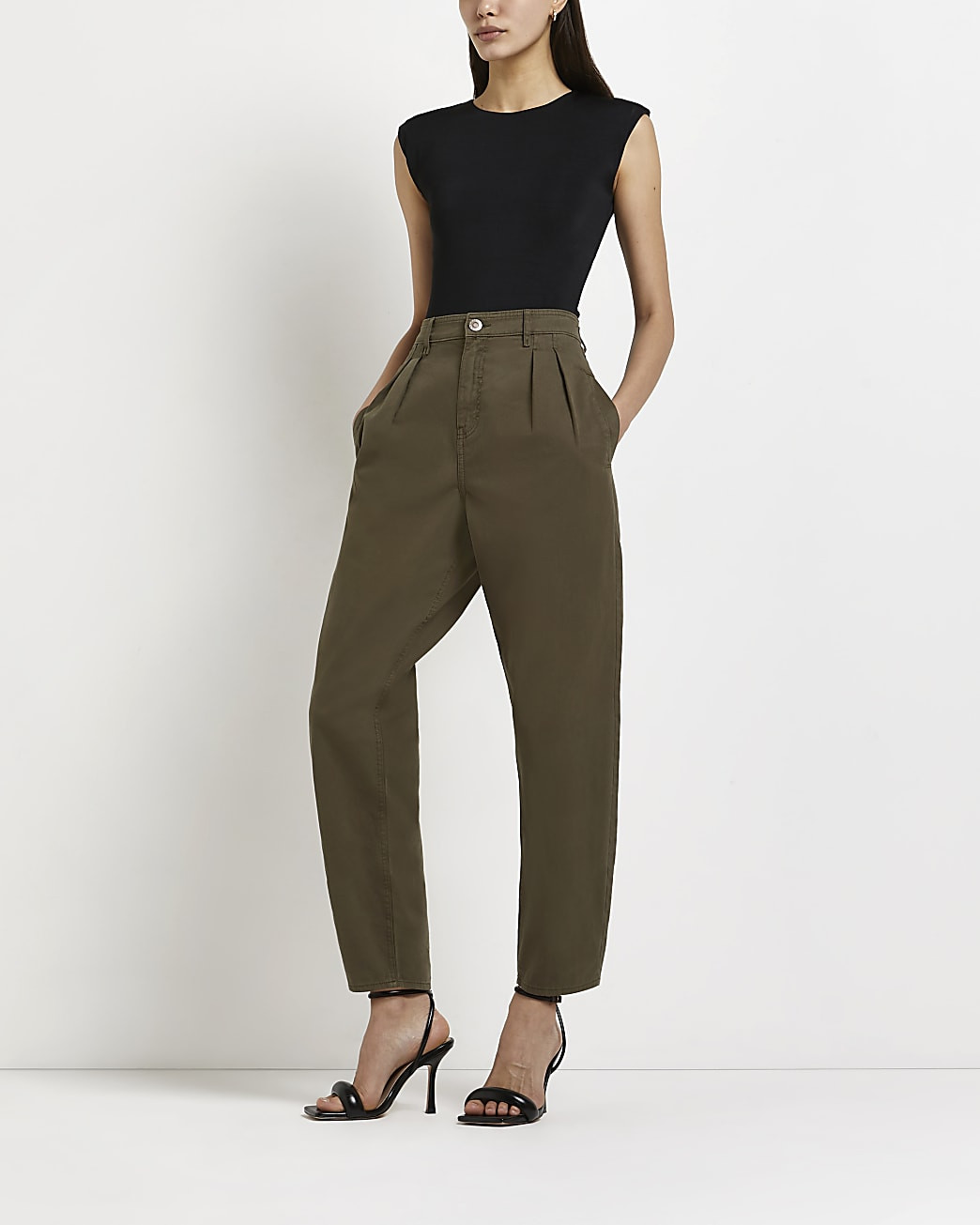 River Island Womens Black padded shoulder bodysuit | River Island (US)