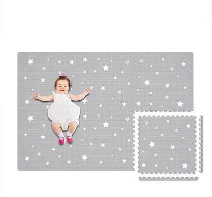Extra Large Baby Play Mat - 4FT x 6FT Non-Toxic Foam Puzzle Floor Mat for Kids & Toddlers (Grey/W... | Amazon (US)