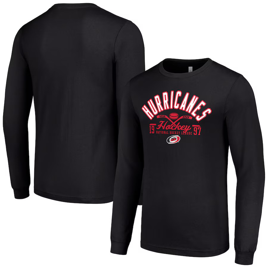 Carolina Hurricanes Starter Puck Long Sleeve T-Shirt - Black | Fanatics