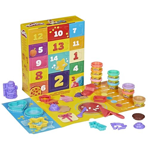Play-Doh Advent Calendar for Kids, 14 Days to Birthday, Vacation, Party, Back to School, More, Surprise Arts & Crafts Activities, 26 Accessories & 17 Colors, 3+ (Amazon Exclusive) | Amazon (US)