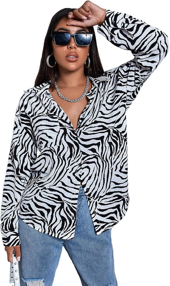 SOLY HUX Women's Satin Silk Long Sleeve Button Down Shirt Formal Work Blouse Top | Amazon (US)