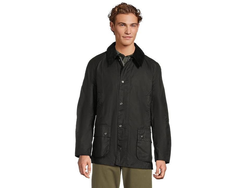Barbour Barbour Ashby Wax Jacket Men's Clothing Black/Classic 2 : LG, Cotton/Down | Zappos