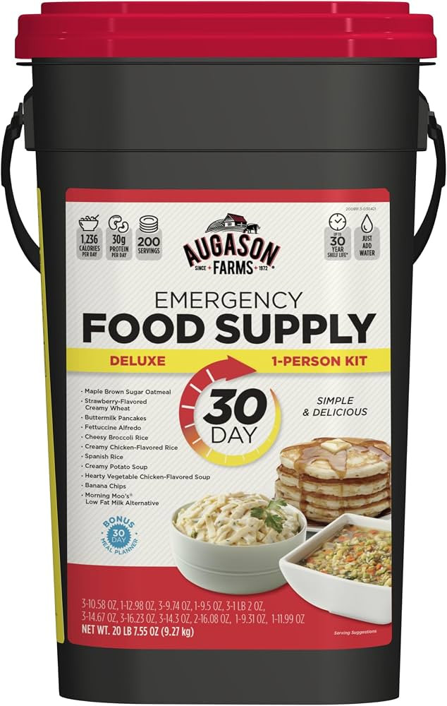 Augason Farms 30-Day 1-Person Standard Emergency Food Supply Kit, Survival Food, Just Add Water, ... | Amazon (US)