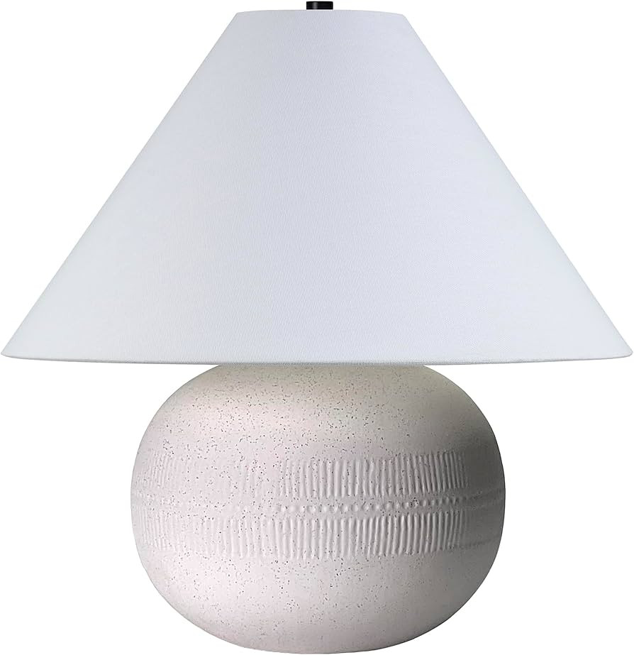 Henn&Hart 18.33" Modern 1-Light Table Lamp with White Fabric Cone Shade for Living Room, Bedroom,... | Amazon (US)