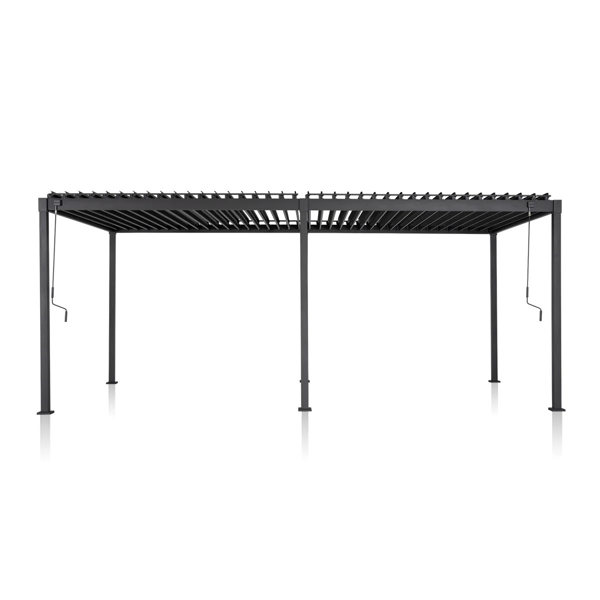 80S Steel Frame Pergola with Adjustable Louvered Roof | Wayfair North America