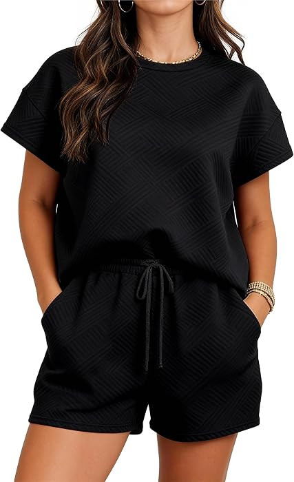 Womens Sets 2 Piece Outfits Sweatsuits Casual Lounge Jogger Sets Sweat Shorts Set Travel Matching... | Amazon (US)
