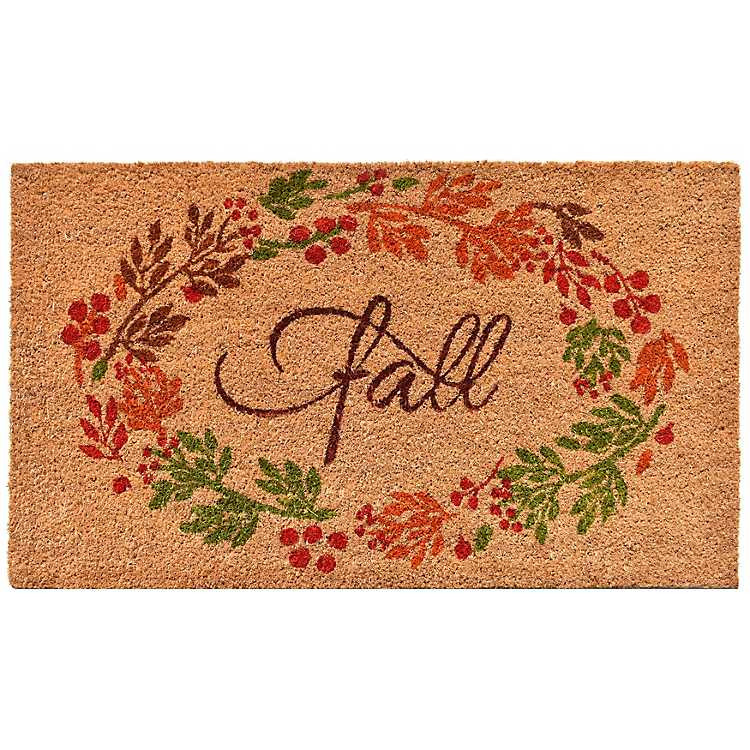 Natural Tan Coir Fall Foliage Doormat | Kirkland's Home