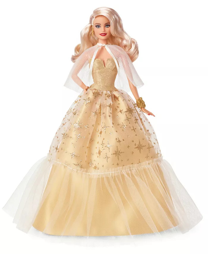 Signature 2023 Holiday Collector Doll with Golden Gown and Blonde Hair | Macy's