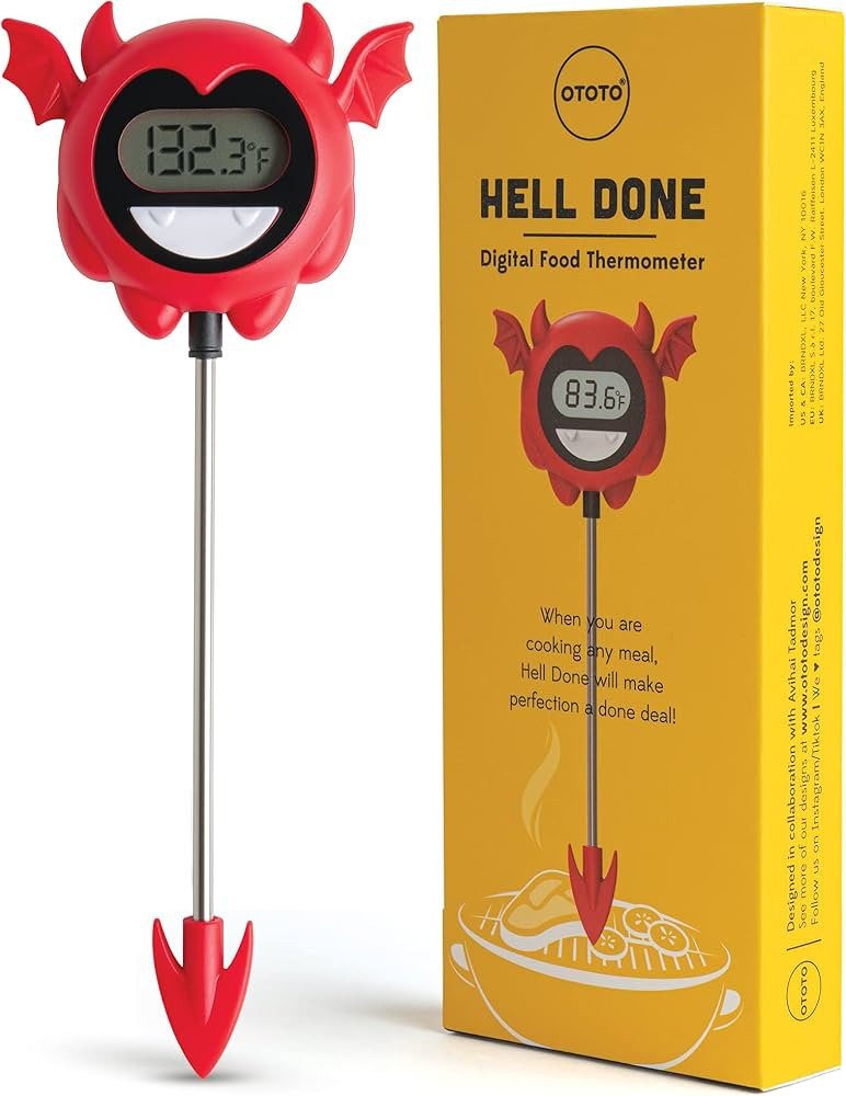 New!!! Hell Done Halloween Meat Thermometer Digital by OTOTO - Halloween Gifts, Spooky Food Therm... | Amazon (US)