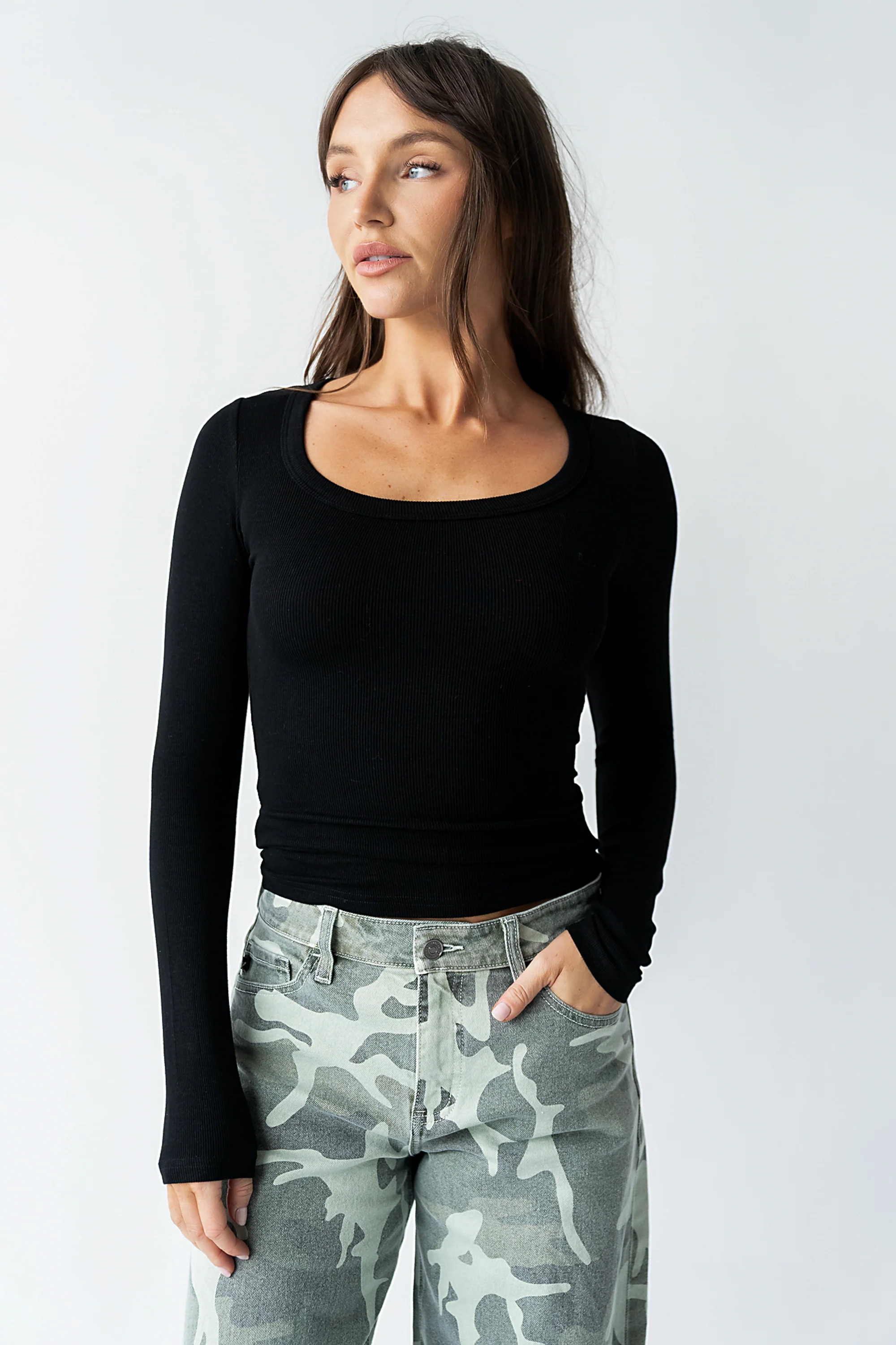 Audrey Ribbed Top in Black | Böhme US