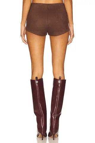 Jessica Faux Suede Short in Dark Brown | Revolve Clothing (Global)