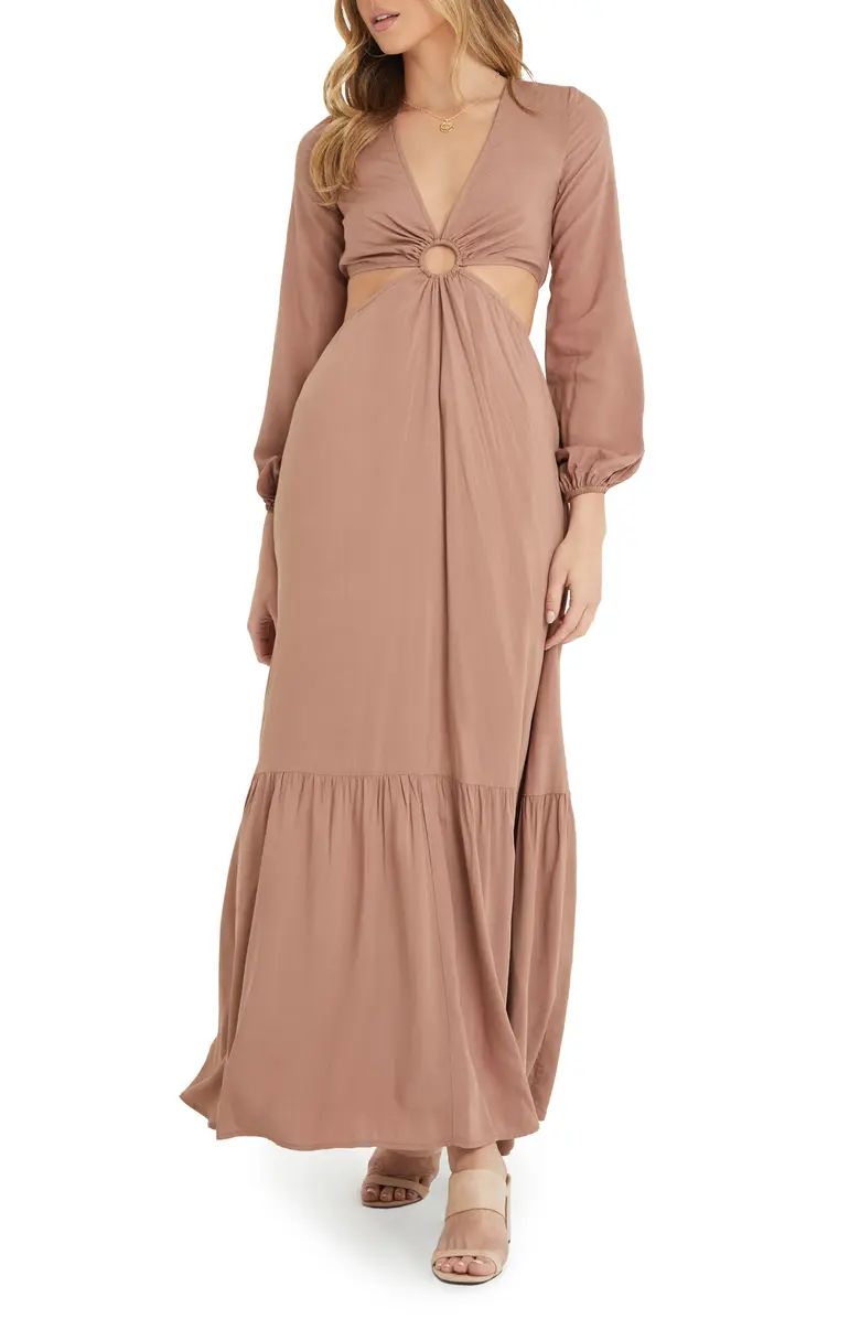 Cutout Long Sleeve Maxi Dress | Nordstrom